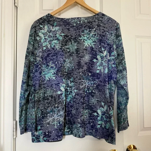 Coldwater Creek Women's Blue Floral Top Size 2x - Picture 3 of 3